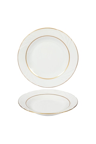 Güral Soprano 6 Adet 23 Cm Çukur Yemek Tabağı Mat Gold
