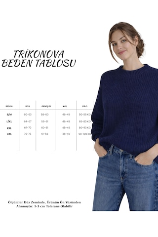 Trikonova Oversize Triko Kazak Lacivert