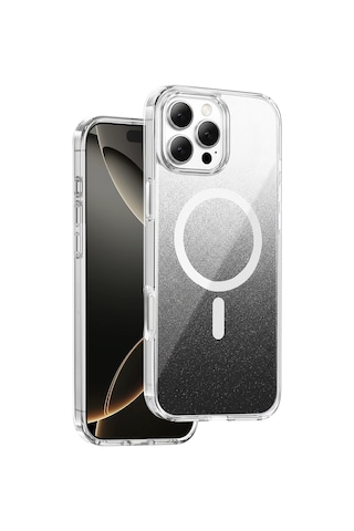 Onegif - 91 - Apple İphone 16 Pro Max Sora Simli Magsafe Kapak - Glblseme - - Siyah Sıyah
