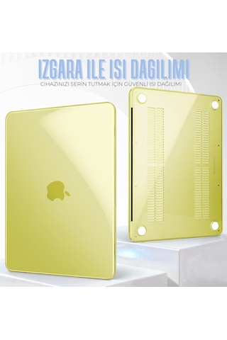 Apple MacBook Neo 13 İnç A3404 Uyumlu Şeffaf Kılıf Ekran Ve Klavye Koruyucu Set Kristal Parlak Kapak