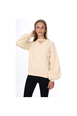 Toontoy Kız Çocuk Okul Sweatshirt Bej