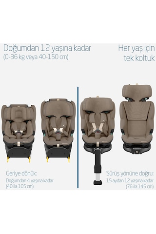 Maxi-Cosi Emerald 360 Pro I-Size Dünyanın İlk Kızaklı, Araç Dışına Çıkabilen, ADAC'lı 0-36 kg Bebek Oto Koltuğu