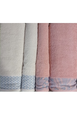 Özdilek Candidum Pembe-krem/mavi Best Set Bambu Aile Hamam Seti H Krem - Pembe