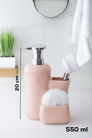 Porsima 277744 Sıvı Sabunluk Fırçalı Süngerlikli Sabunluk Pudra