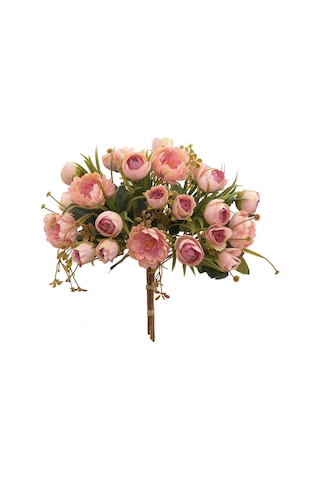 Wezone Pembe Yapay Çiçek Buketi - Şık Salon Dekorasyonu İçin Dayanıklı İpek Kumaş Çiçekler