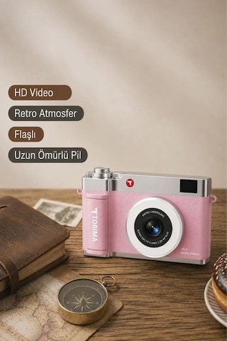 Torima CMR50 Mini Dijital Retro Kamera 48 MP Selfie Video Vlog Kamerası