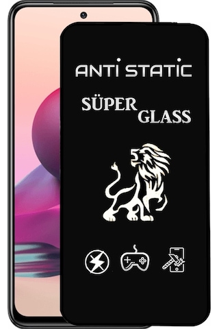 Xiaomi Uyumlu Redmi Note 10c Tam Kaplayan Anti Statik Dayanıklı Süper Cam Ekran Koruyucu