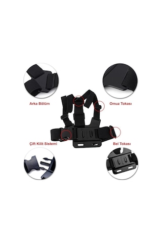 Sjcam Sj6 Sj7 Aksiyon Kamera Uyumlu Göğüs Askısı Body Strap Gp26