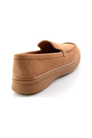 Taba Nubuk Hakiki Deri Kadın Loafer Ayakkabı K01007979401