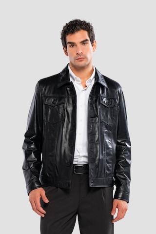 Tamer Tanca Erkek Hakiki Deri Siyah Deri Deri Mont 415 K-899 Y Erk Dr Mont Y25 Sıyah Dr Siyah