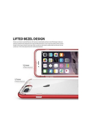 Ringke Frame Apple Uyumlu iPhone 7 Plus İle Çerçeveli Bumper Kılıf Blaze Red
