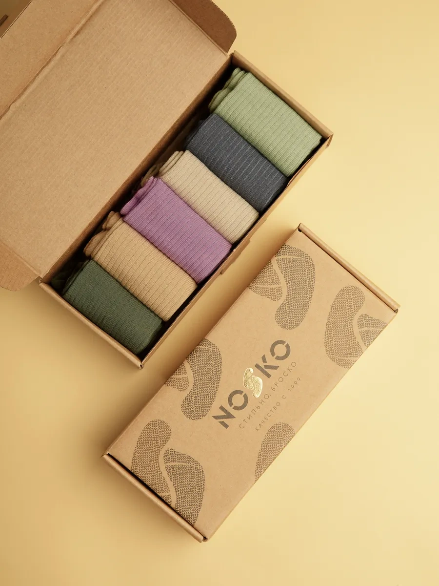 Nosko Yüksek Renkli Çoraplar 6 Çift 446882447 Bej