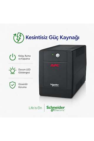 Apc Easy Ups Bvg1200ı-gr 1200va 650w Line Interactive Avr 4 Schuko Priz Kesintisiz Güç Kaynağı