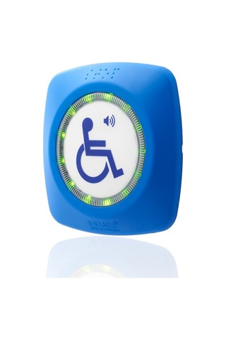 SANEL 9V-32V DOKUNMATIK BUTON (BUZZERLİ) (ENGELLİ) (MAVİ) (90*90)