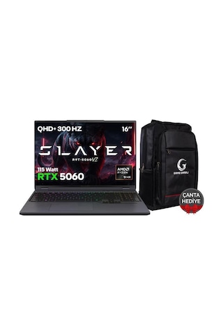 Game Garaj Slayer R9T-5060 V2-C3 R9-8945HX 64 GB 2 TB SSD 8 GB RTX5060 16" Free Dos Dizüstü Bilgisayar
