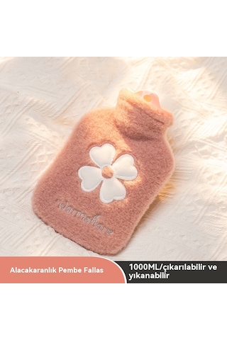 Peluş Su Dolu El Isıtıcı Çanta-pembe 1000ml