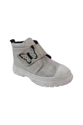 Ortopedikal 1001 Ridente Gümüş Simli Parlak Patik Kız Çocuk Bot % 100 Deri Kalın Tek Cırtlı Gümüş