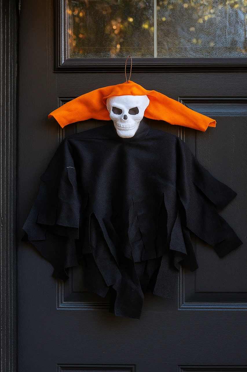 Halloween Cadılar Bayramı İskelet Çığlık Turuncu-beyaz Korkunç Kapı Süsü Diğer