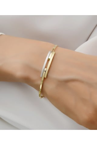 2 Sıra Kaburga Altın Kelepçe Bilezik