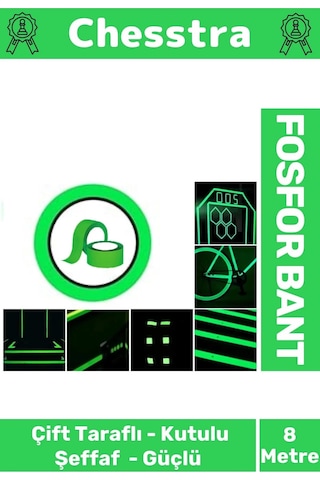 Karanlıkta Işık Veren Yansıyan Kendinden Yapışkanlı Reflektör Yeşil Şerit Fosfor Neon Bant 8 Metre
