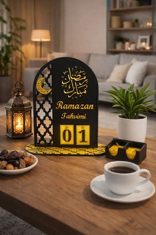 Ramazan Takvimi Dekoratif Masaüstü Ev Dekorasyonu Hediye Alternatifi Dekoratif Obje