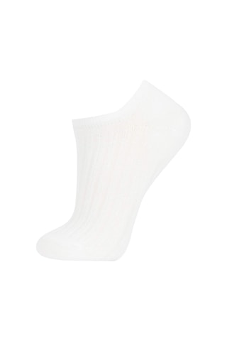 Defacto Kadın 3'lü Pamuklu Sneaker Çorap Z8628AZNSWT1 Beyaz