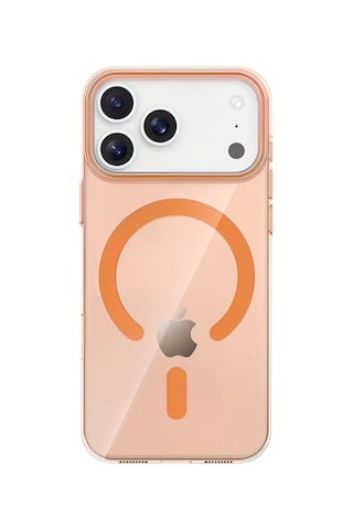 Joko - 664 - Apple Apple iPhone Uyumlu 17 Pro Max Pc Blank Magsafe Kapak - Glblseme - - Turuncu