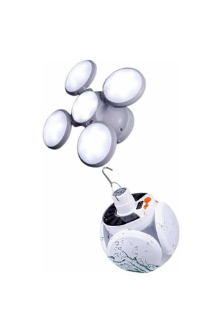 5 Kanatlı Askılı Solar Lamba, Usb Şarjlı, Ip65, 6500k, 45 Led