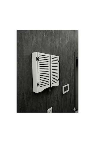 Elektrik Pano Düzenleyici Duvar Düzenleyici Ahşap Dekoratif Beyaz Kutu Anahtarlık Düz Çizgi Beyaz