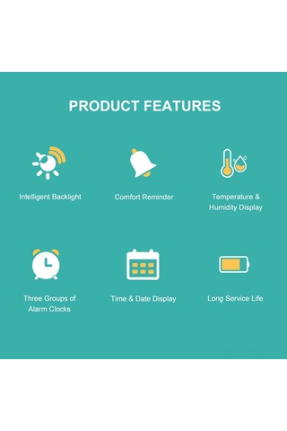 Jeehugo Usb Şarjlı Dikey/duvar Tipi Termostat, My-13 Beyaz Lcd Ekranlı, Zaman/tarih/alarmlı, Hassas Sıcaklık Ve Nem Ölçer, Dahili Li-pol Batarya