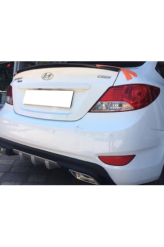 Hyundai Accent Blue Uyumlu Difüzör Difizör Siyah + Kare Egzoz Görünüm C Tip 2010 - 2018