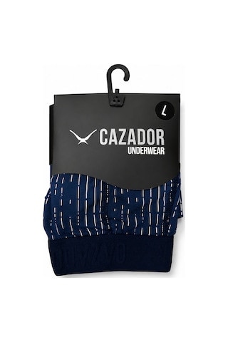 Cazador Erkek Boxer Desenli Pamuklu Ve Likralı 93030 Mavi