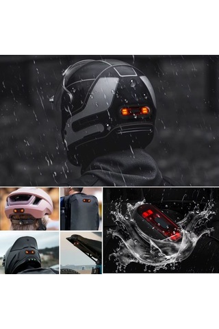 Delux Serisi Kırmızı Led Kask Flaşörü - Usb Şarjlı Motosiklet Aksesuar Pratik Işık