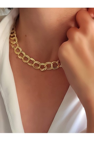 Uzay Yolu Samanyolu Model Zincir Altın Kaplama Gold Renk Kolye Gold