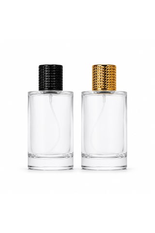 20 Adet Boş Cam Parfüm Şişe, 100 Ml, Silindir Model, Şeffaf-fuss-100
