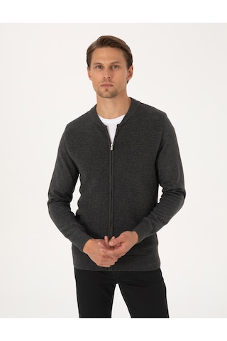 Pierre Cardin Erkek Açık Gri Melanj Hırka Triko 50317333-vr091 Açık Gri Melanj
