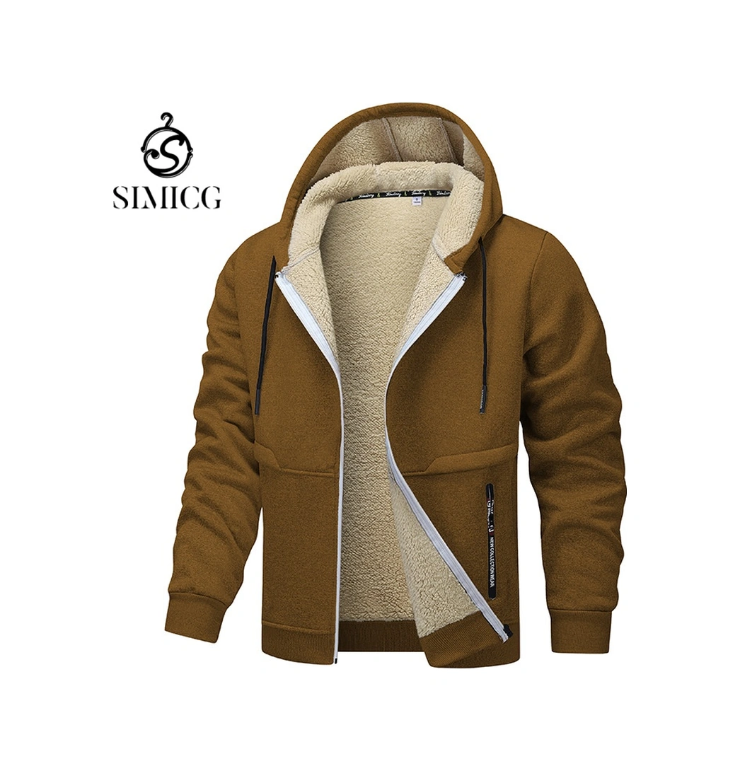 Sonbahar Ve Kış Bol Kalın Kuzu Derisi Sıcak Günlük Kazak Ceket Kahverengi