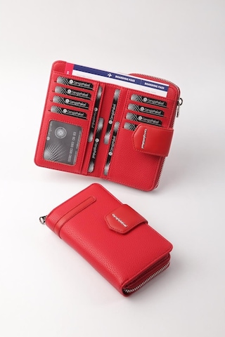 Cengiz Pakel 65256M Kadın Orta Boy Cüzdan Kırmızı