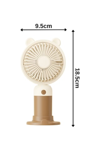Taşınabililir Mini Usb Şarjlı 3 Kademeli El Masaüstü Vantilatör Fan Soğutucu Ym88216 Kahverengi