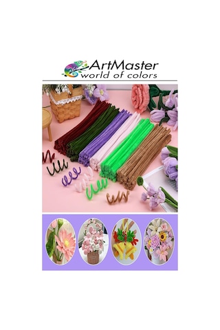 Şönil Açık Mavi 30 Cm 25 Li 1 Paket Renkli Tüylü Tel Şönil Pipo Temizleyici Okul Öncesi Anasınıfı Kreş Hobi Eğitici