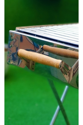 Paslanmaz Katlanabilir Ayaklı Mangal 60 Cm