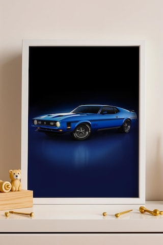 1971 Ford Mustang Mach 1 Çerçeveli Tablo Erkek Odası İçin Modern Araba Duvar Dekoru Classic Car Collection