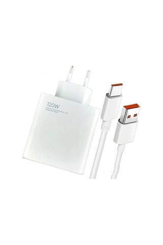 Honor Magic7 Lite Uyumlu -120w Type C Şarj Aleti Ve 6 Amper Type C Şarj Kablosu Beyaz