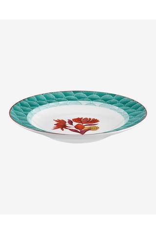 Yeşil Porselen Çukur Tabak 23 Cm