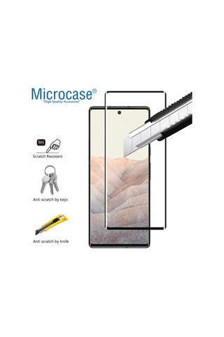 Microcase Google Pixel 6 Pro 3D Curved Tam Kaplayan Kavisli Tempe