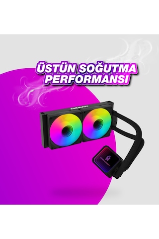 Game Master 2 Fanlı Argb 240mm Watercooler Siyah Sıvı Soğutma