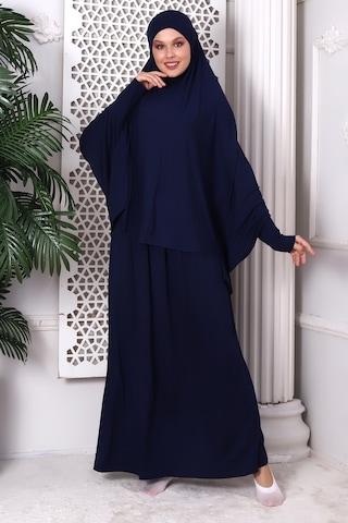 2 Parça Pratik Namaz Elbisesi 8016 Lacivert