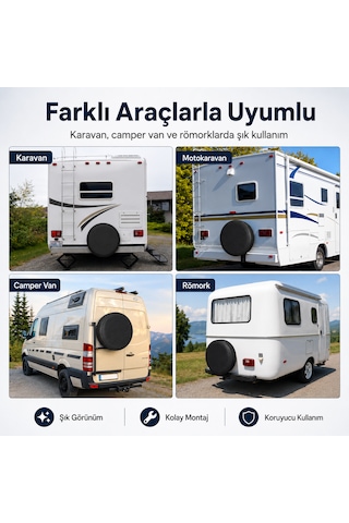 Microcase Oto Yedek Yazlık Kışlık Su Geçirmez Uv Koruyucu Lastik Koruma Kılıfı 16-20 İnch Siyah 4 Ad Al5676