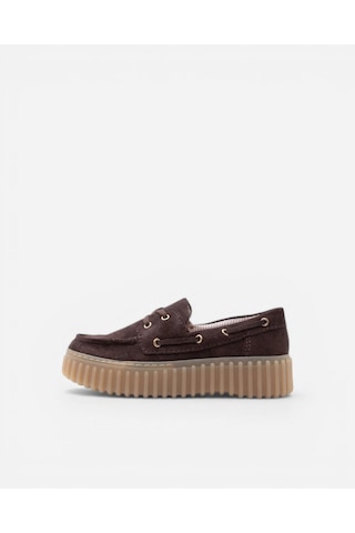 Clarks Torhill Boat Dark Brown Suede Kadın Koyu Kahve Günlük Ayakkabı 26186647 Kahverengi