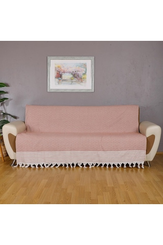 Bumedo Buldan İşi Kaymaz Pamuklu Koltuk Örtüsü 170x210 Cm Koltuk Şalı Çekyat Kanepe Örtüsü Kiremit Genel